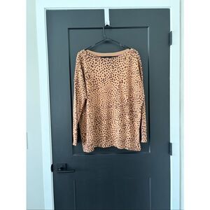 Joules Vivianna Guinea Spot Sweater Brown Loose Fit Size 14